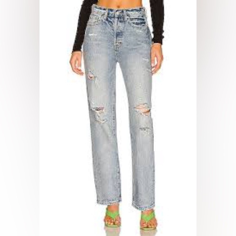 Pistola Cassie Super High Straight Jeans in Paloma Distressed size 26
